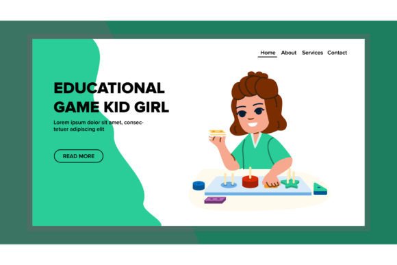 Educational Game Kid Girl Vector: Enhancing Early Childhood Learning Through Visual Design