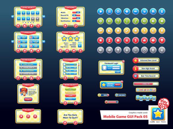 Enhancing 2D Mobile Game Design with Mobile Game GUI Pack 05