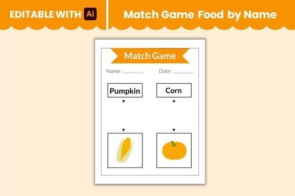 Enhancing Educational Engagement with Match Game Food by Name Worksheet 10