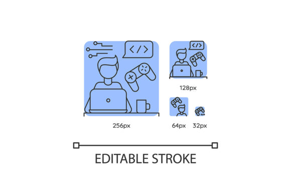 Game Developer Blue Linear Icons Set: Practical Uses for Designers and Developers