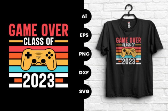 Game Over Class of 2023 Gaming T-Shirt: A Flexible Design for Creative Projects
