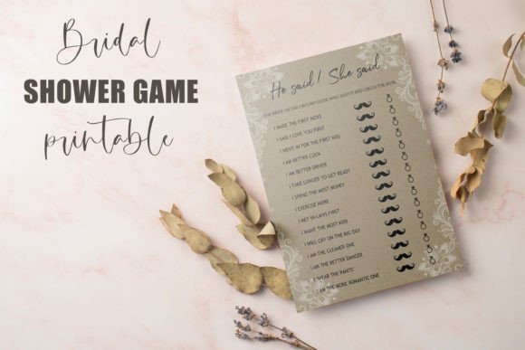 He Said She Said Printable Bridal Game: A Simple, Versatile Choice for Bridal Celebrations