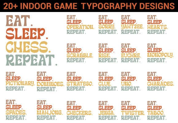 Indoor Game Retro SVG Typography Bundle: A Versatile Design Resource for Print and Merchandise