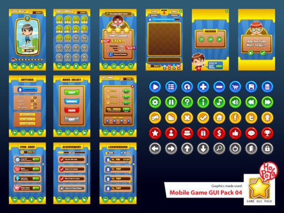Mobile Game GUI Pack 04: Streamline Your 2D Game Design