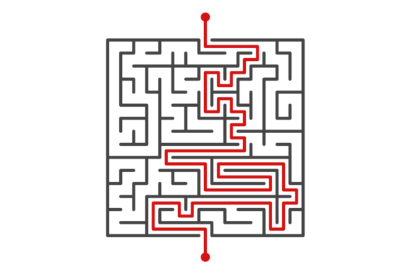 Solved Maze Puzzle Game: Logical Riddle