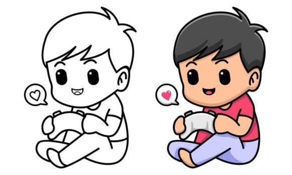 The Joy of Play: Exploring the Boy Holding Game Controller Coloring Page for Kids