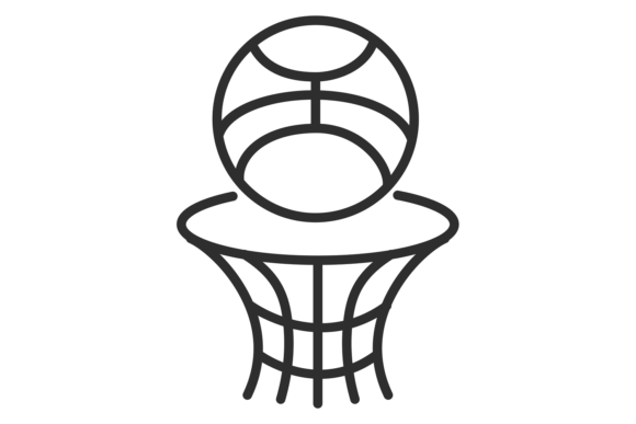 Understanding the Role of Basketball Line Icons in Modern Design: The Game Ball and Net Symbol