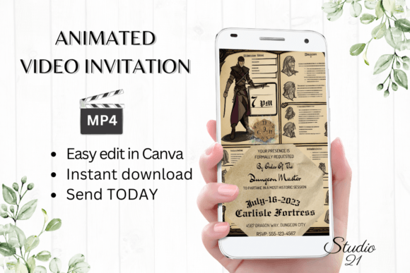 Video D D Game Invitation GA109: Fast, Flexible Digital Invites