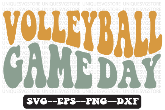 Volleyball Game Day Wavy SVG Design