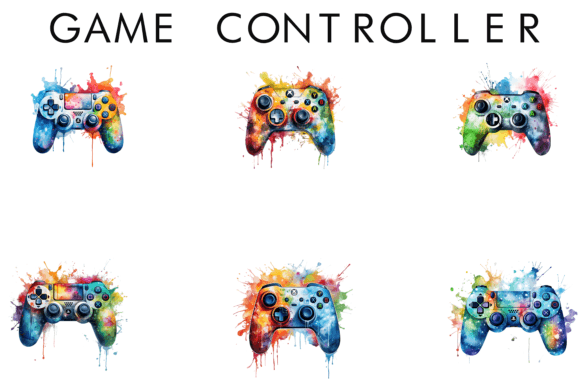 Watercolor Game Controller Sublimation: A Creative Design Resource
